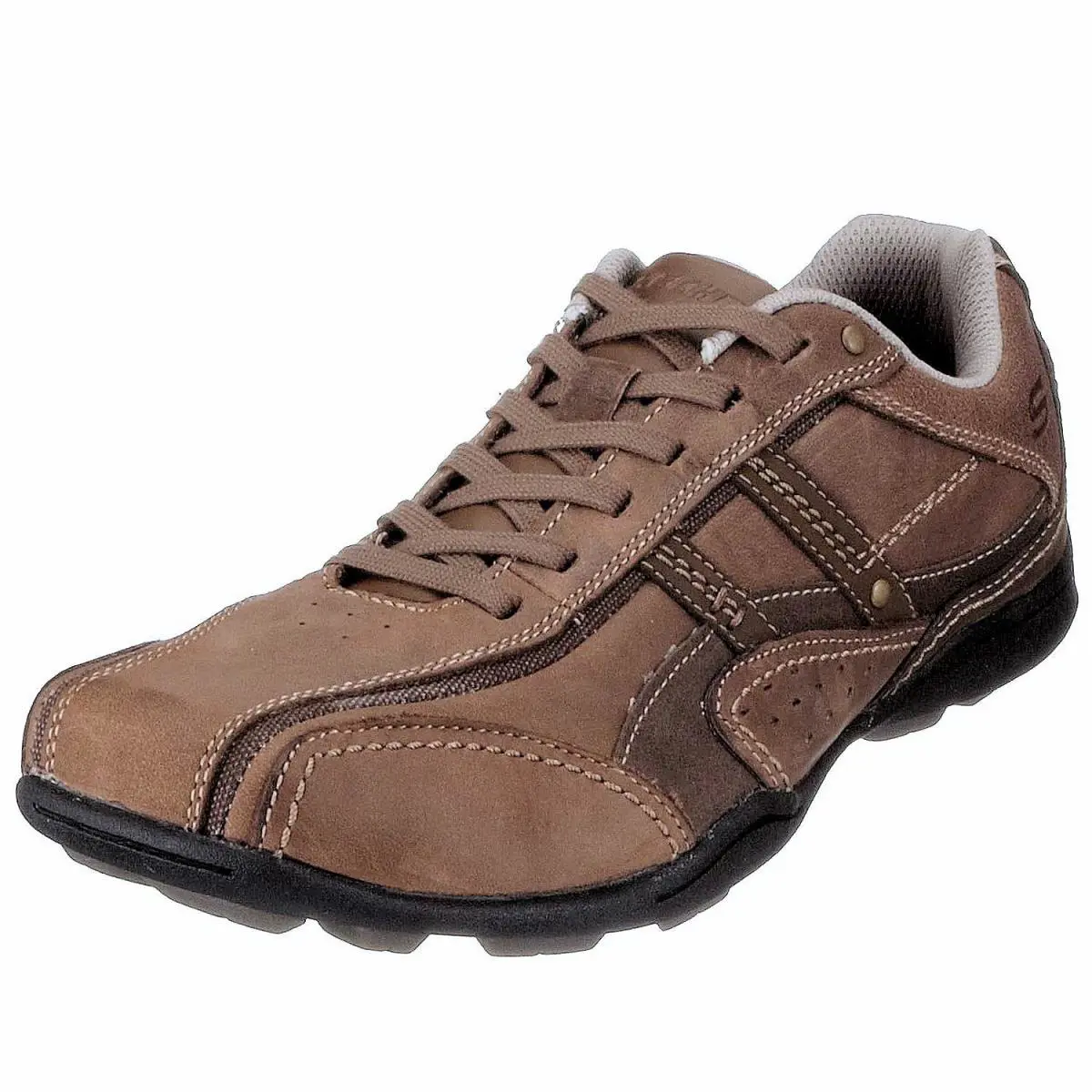 Skechers Striking Men`s Leather Comfort Shoes Size 11.5 - Tan