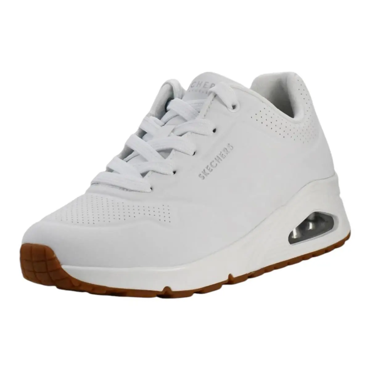 Skechers Uno Stand On Air Women`s Sneakers White Wide Fit Memory Foam Size 6.5