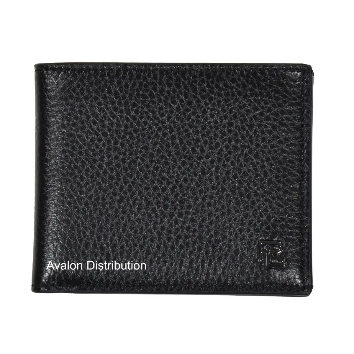 Purple Label RL Monogram Plaque Leather Billfold Wallet Black by Ralph Lauren