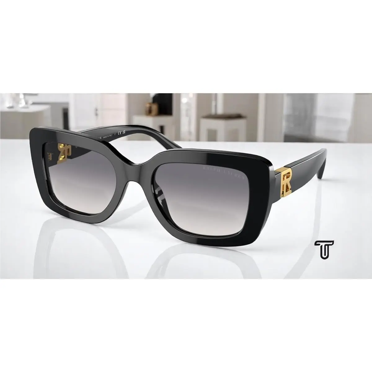 Ralph Lauren RL8217U 500179 Nikki Black Gradient Purple 55 mm Women`s Sunglasses