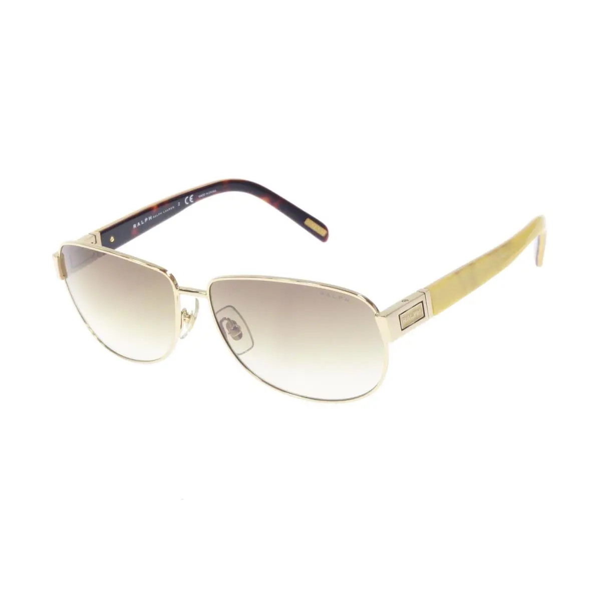 Ralph by Ralph Lauren Womens Square Sunglasses OS Gold Yellow Tortoise Metal