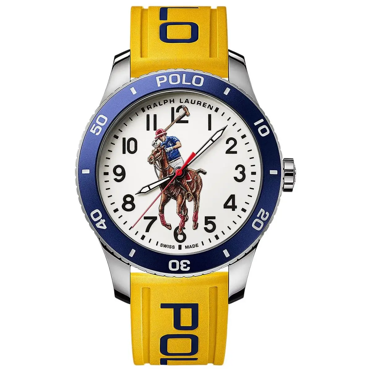 Ralph Lauren Polo Watch Automatic Steel Yellow Rubber Mens Watch 472933616002