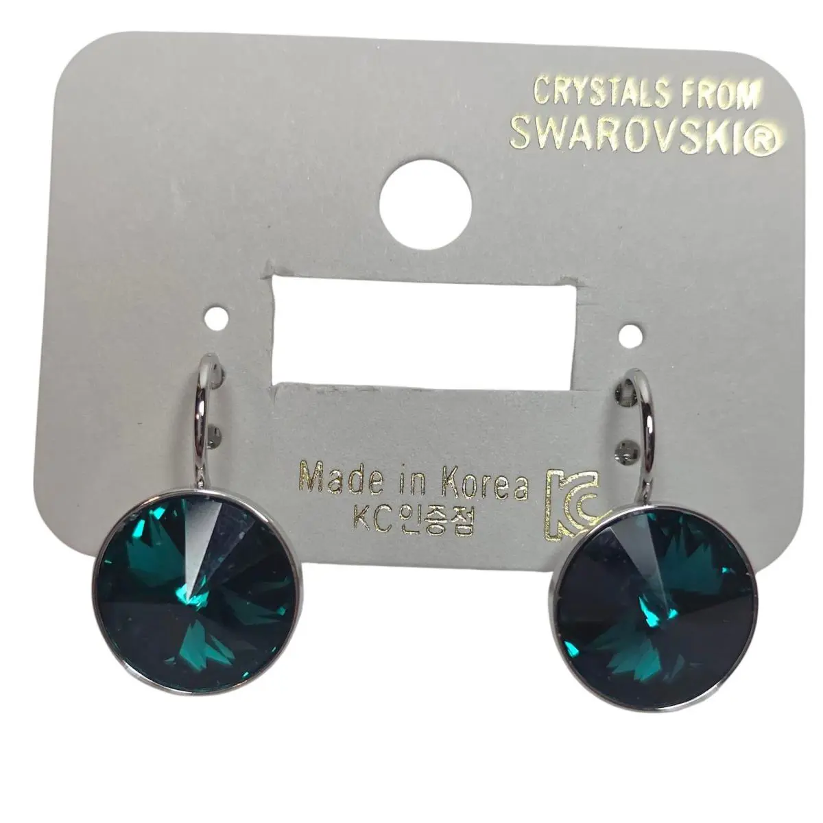 Swarovskielements Emeraldcrystal Leverbackearrings 13mm Platinumplated 11