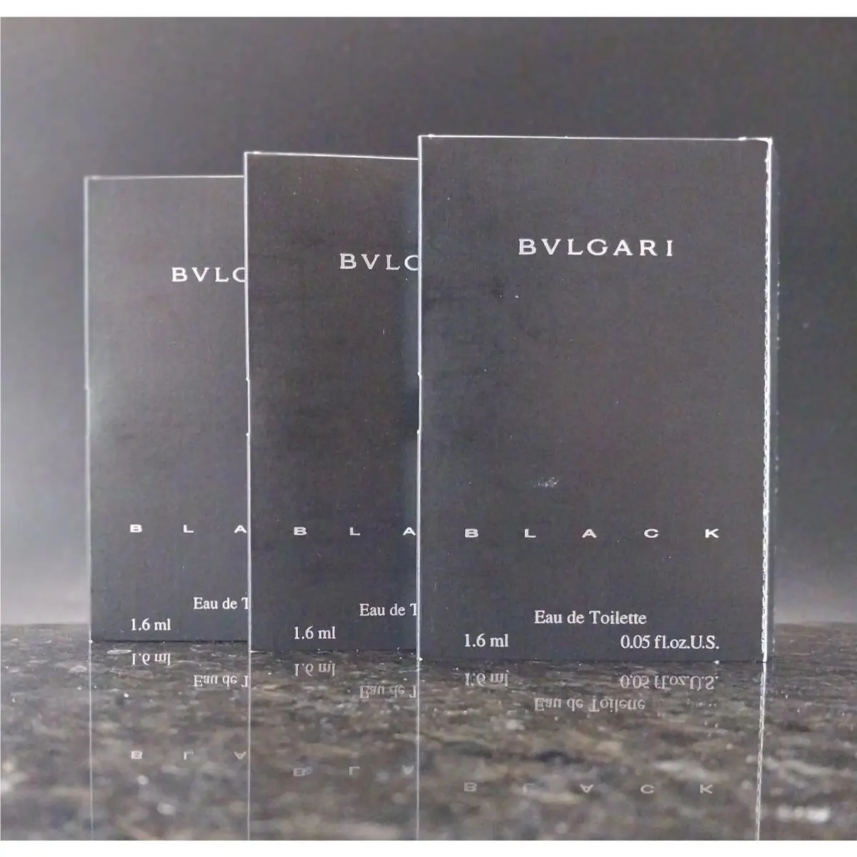 Lot of 3 Bvlgari Black Eau De Toilette Dabber Vial Sample 1.6 ml