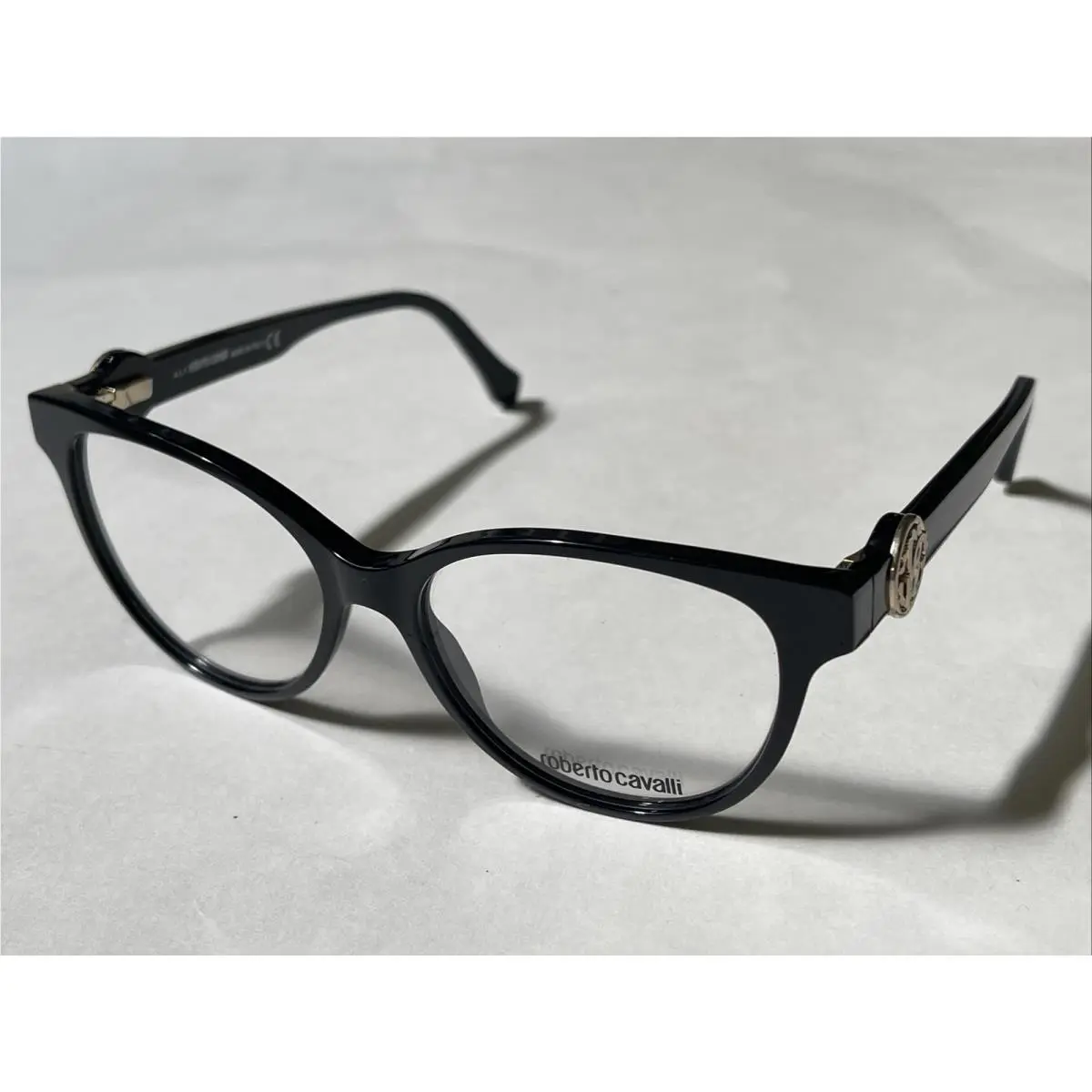 Roberto Cavalli Figline Oval Eyeglasses RC5047 001 Shiny Black 52-15-140