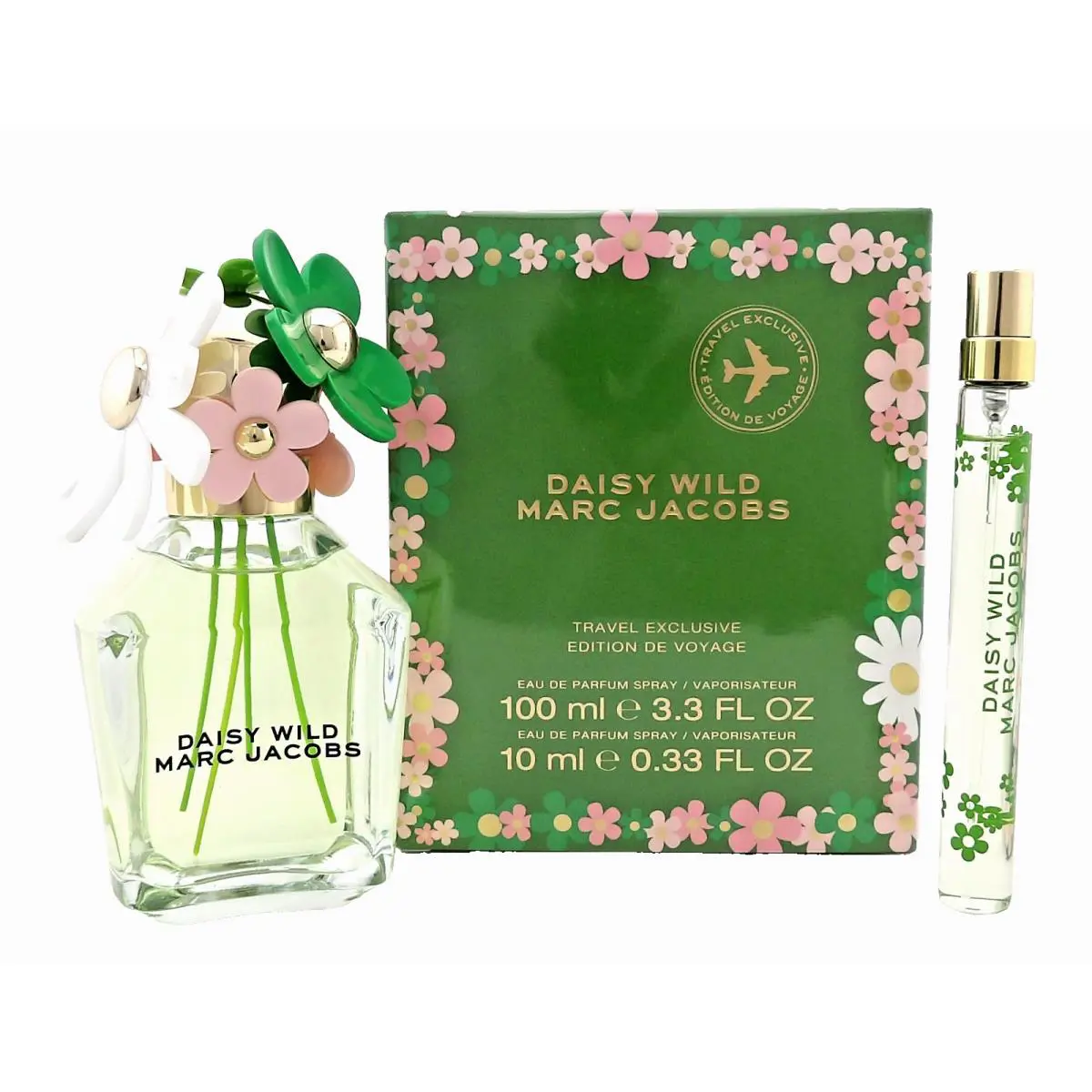 Marc Jacobs Daisy Wild 3.3oz + 10ml Eau de Parfum Spray For Women Travel Set