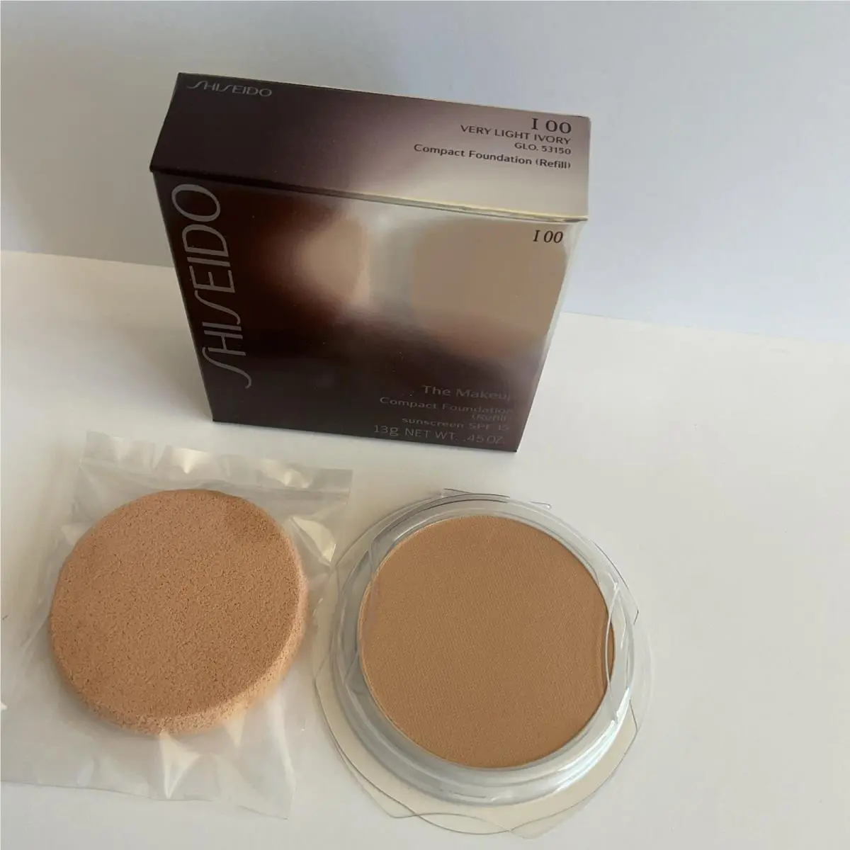 Shiseido The Makeup Compact Foundation w Case Spf 15 I 00 Very Light Ivory
