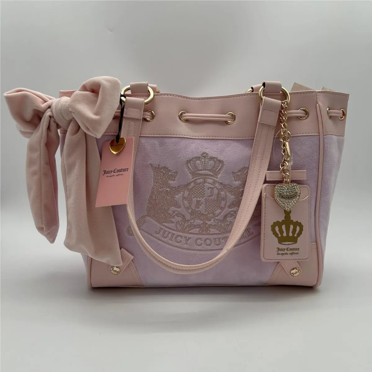 Juicy Couture Classic Scottie Dogs Tote Daydreamer In Lilac Mist/pink Y2K