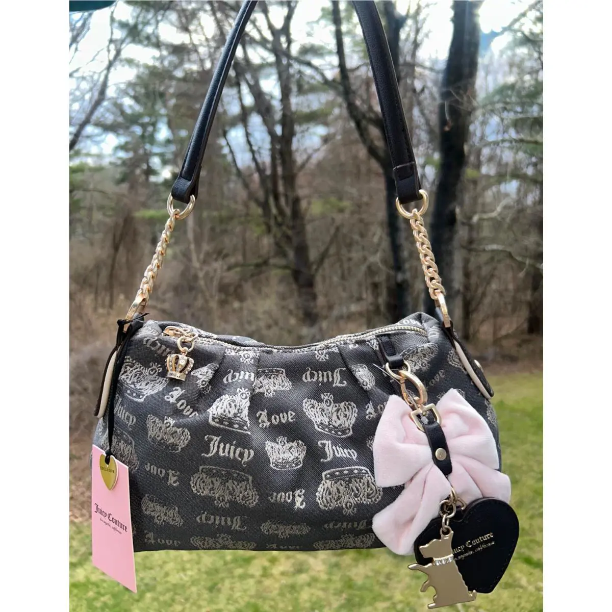 Juicy Couture Juicy Fan Club Jacquard Shoulder Bag Chocolate/sandstone
