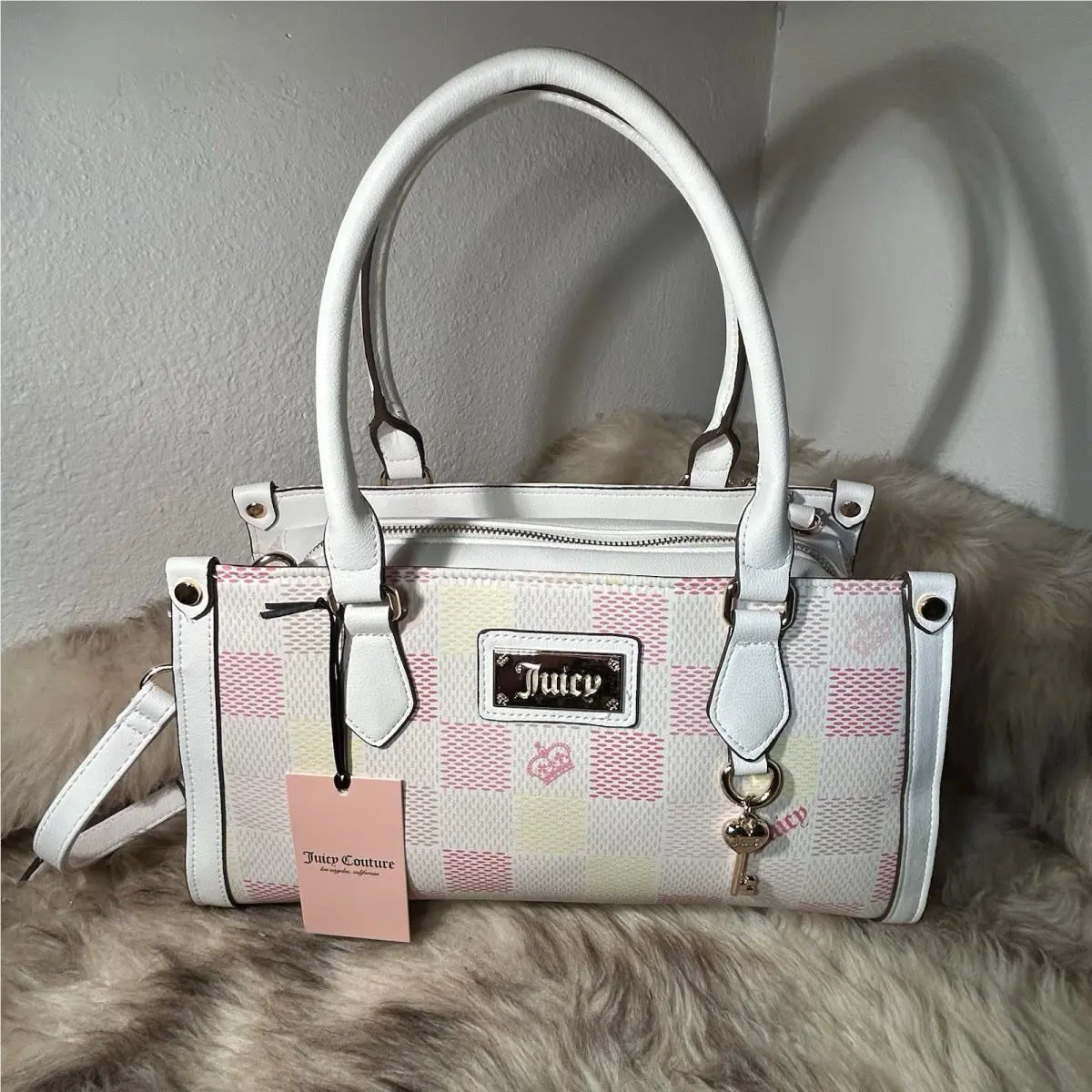 Juicy Couture Miss Independent Satchel Crossbody - White Multi