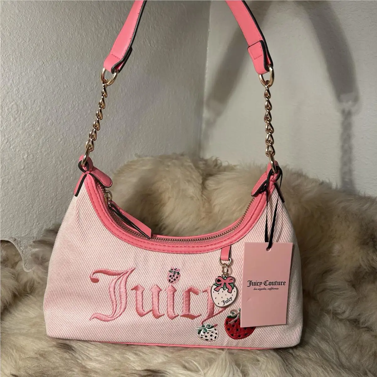 Juicy Couture Berry Sweet Shoulder Bag - Pink 1 - Strawberries