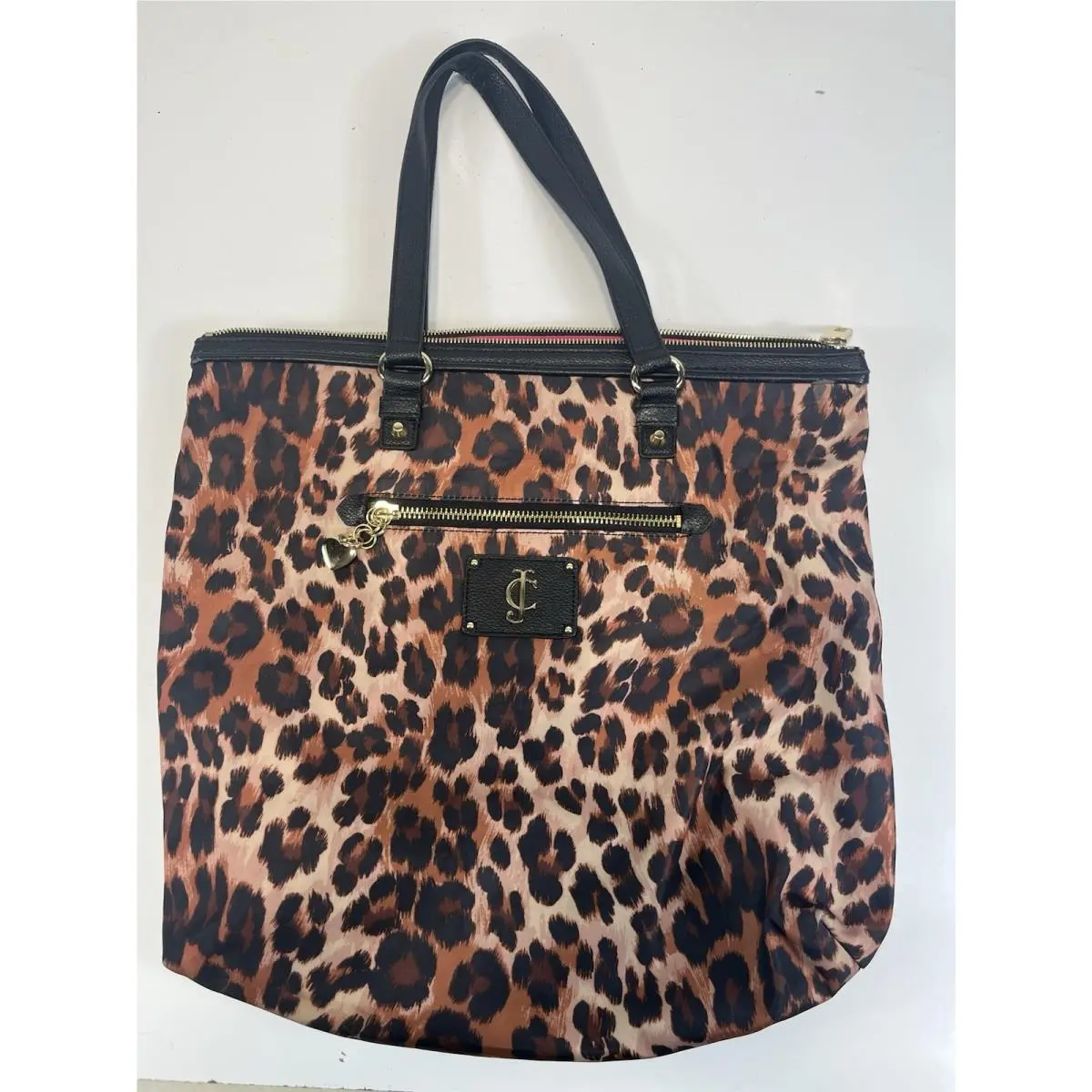 Juicy Couture Handbag Tote Leopard Cheetah Print Nylon Large