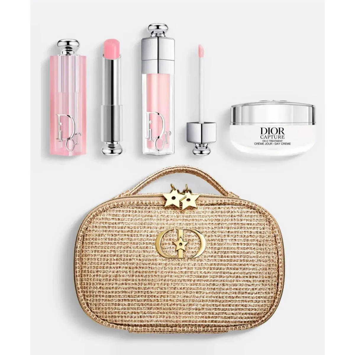 Natural Glow Gift Set Lip Balm Lip Gloss Day Cream + Gold Pouch Ltd Ed by Dior