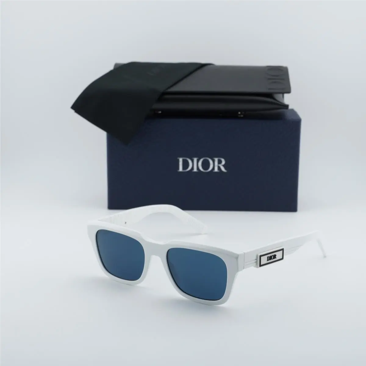 DIORB23 S1I 50B0 Shiny White/blue 55-18-140 Sunglasses by Dior