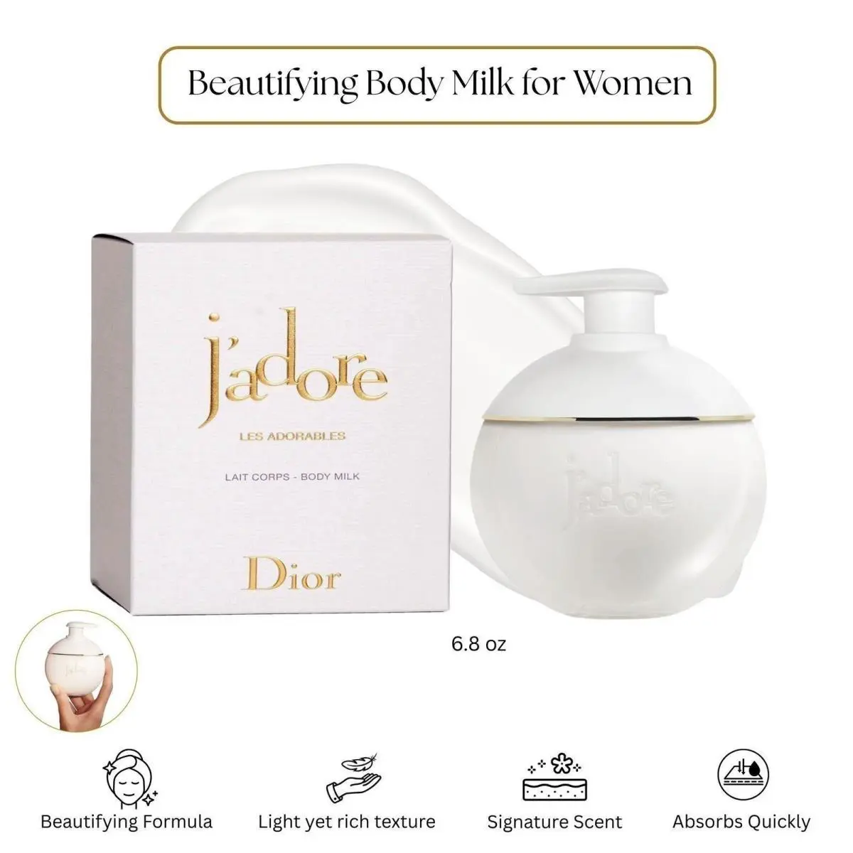 Jadore By Christian  Lait Sublime Beautifing Body Milk 6.8oz by Dior