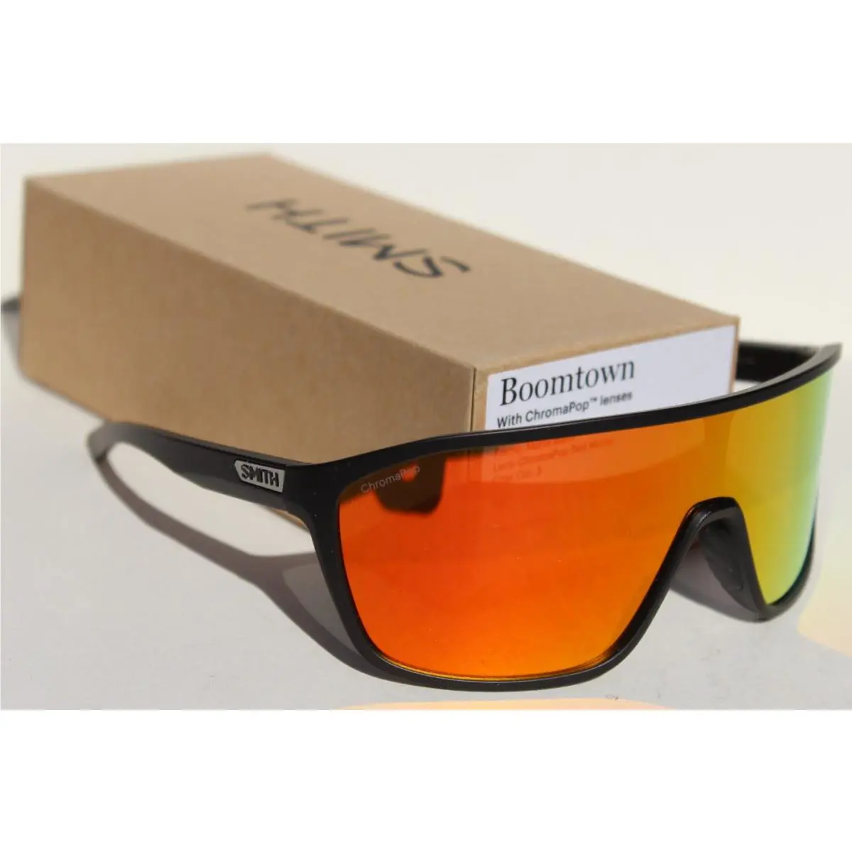 Smith Optics Boomtown Polarized Sunglasses Matte Black/chromapop Red