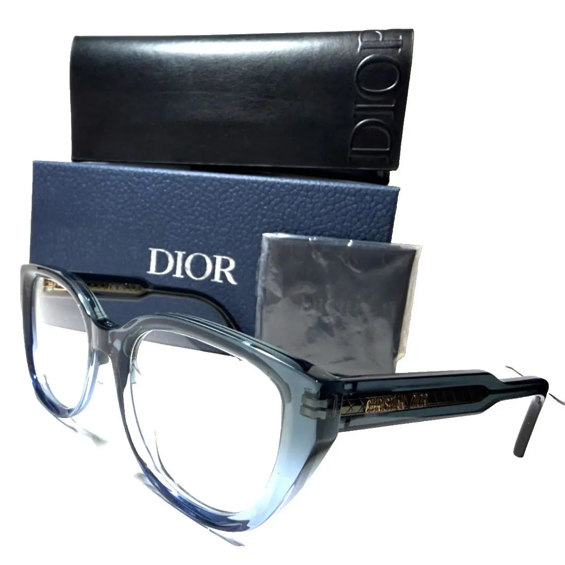 Christian  prizmeo B1I 4900 Crystal Blue Gold Eyeglasses 52-19 by Dior