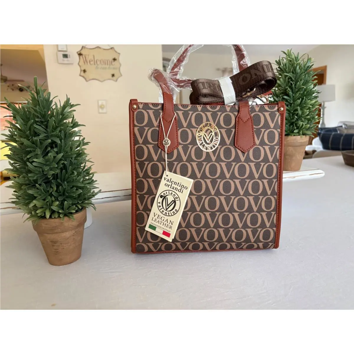 Valentino Orlandi Vovo Handbag Crossbody Brown Signature Extra Woven