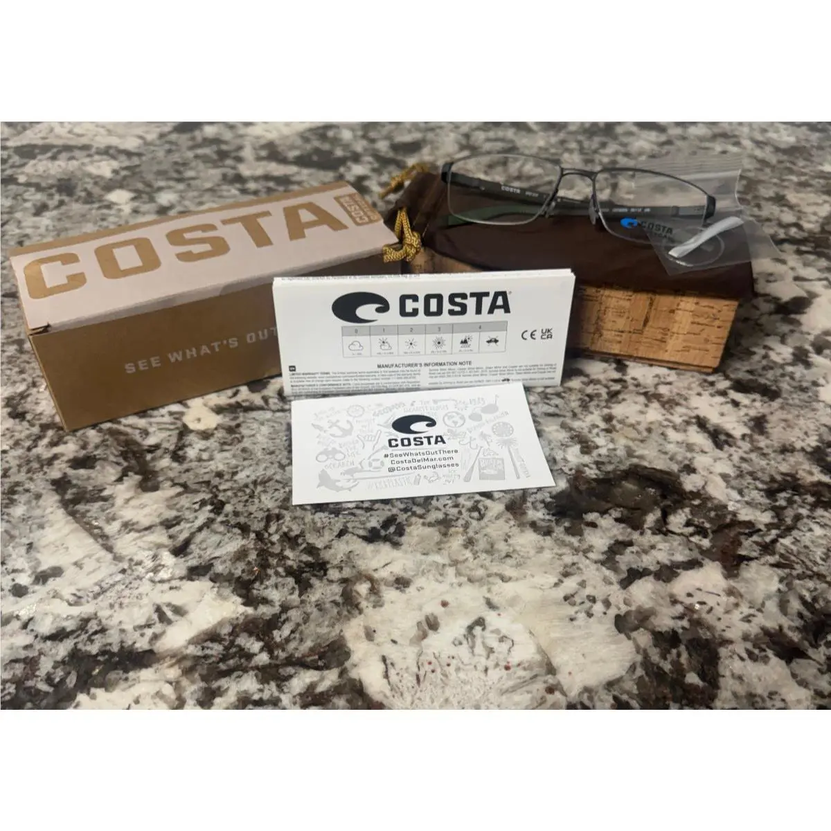 Gunmetal Costa Eyeglasses 06A3015 3015-03 55MM Demo Lens