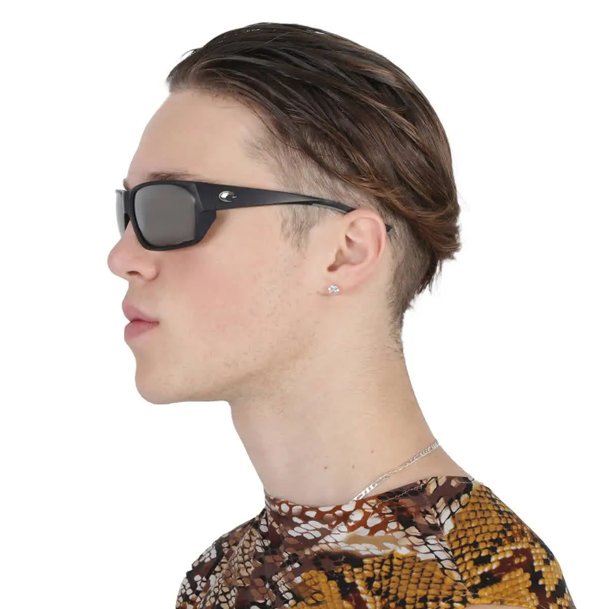 Costa Del Mar Tailfin Copper Silver Mirror Polarized Men`s Sunglasses 6S9113 60 - Black, Frame: Black, Lens: Multi