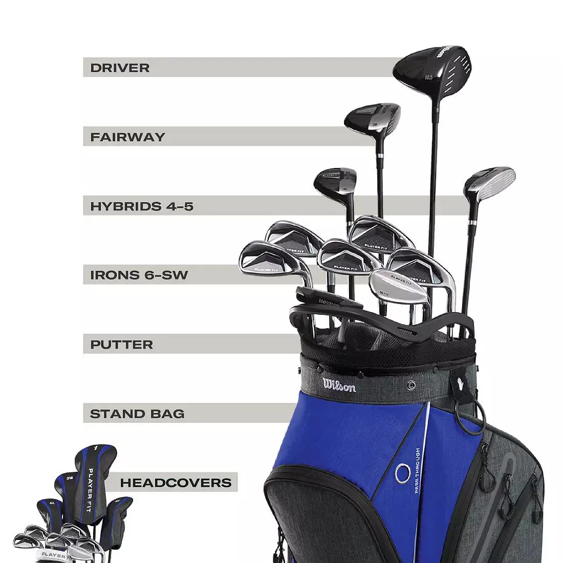 Wilson  - Wilson PlayerFit 17-Piece - PlayerFit - Lie Angle: Black 0