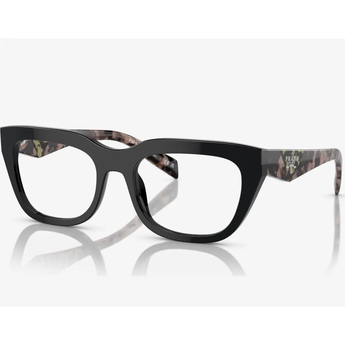 Prada PR A06V 13P101 Black Multi Women Eyeglasses Rxable 52mm