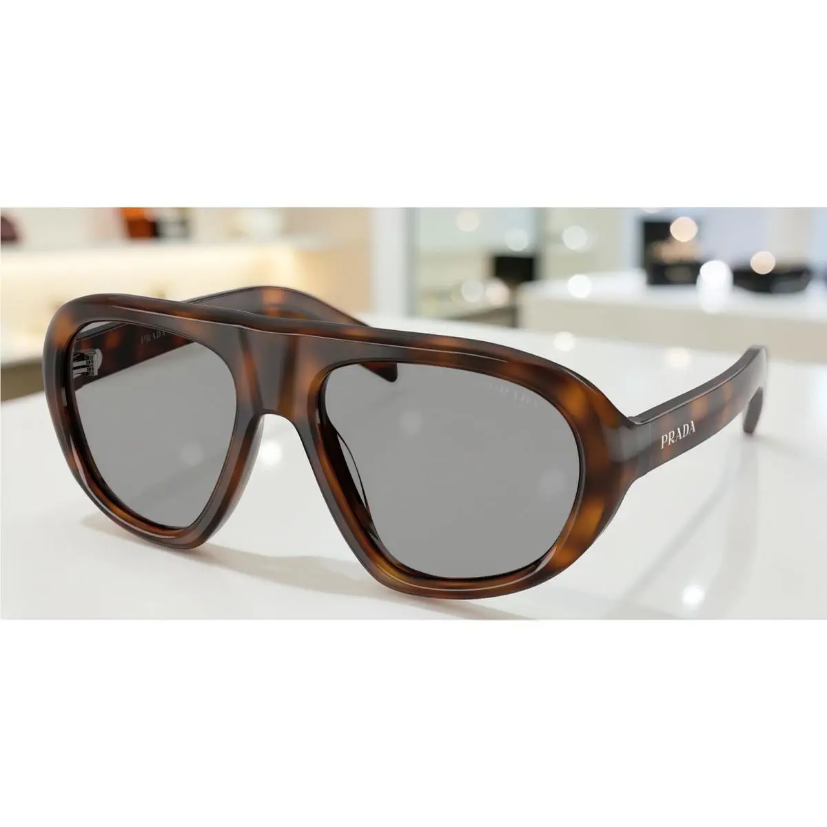 Prada PR C05S 20D50Q Juniper Tortoise Grey 57 mm Women`s Sunglasses