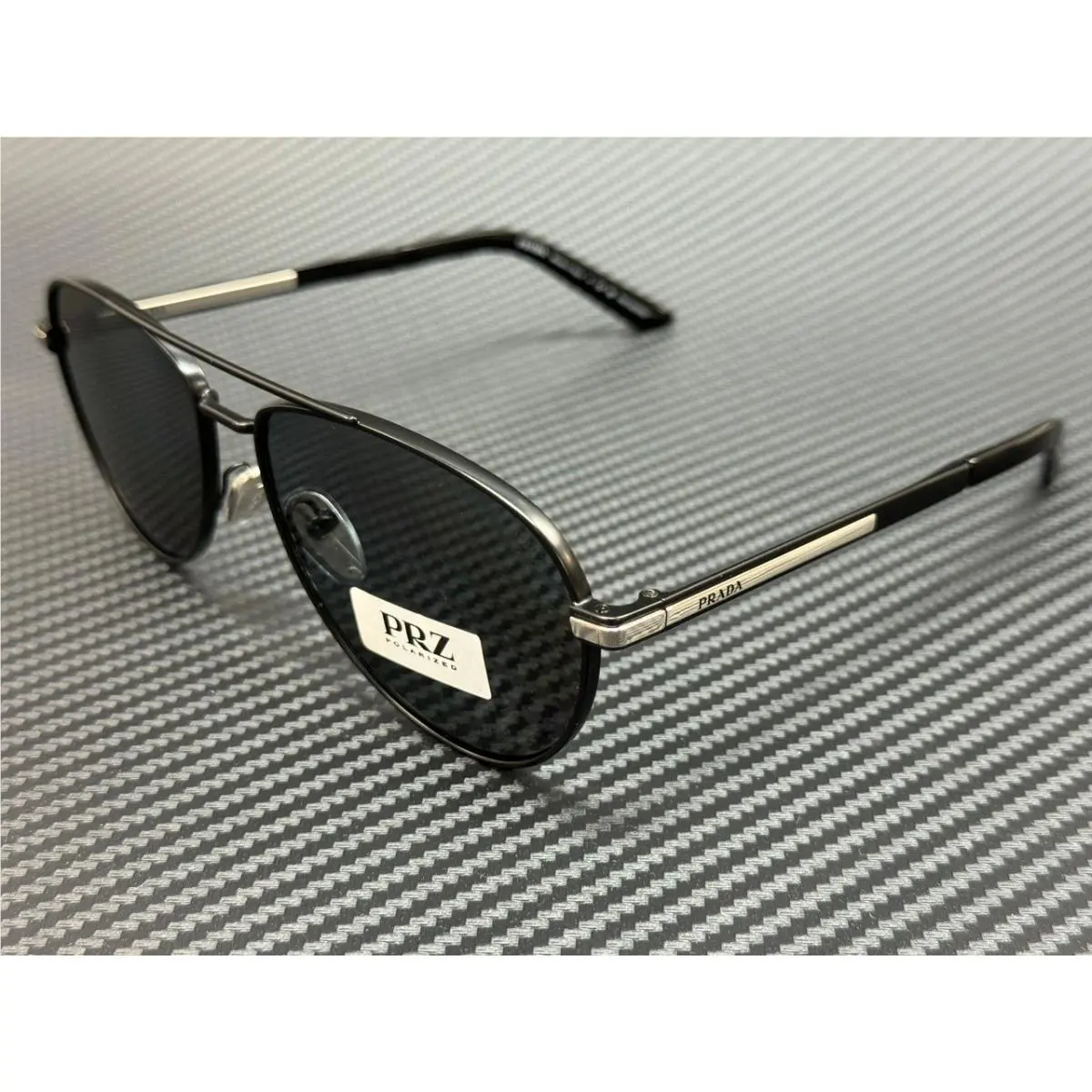 Prada PR A54S 1BO5Z1 Black Grey Polarized Men`s 60 mm Sunglasses