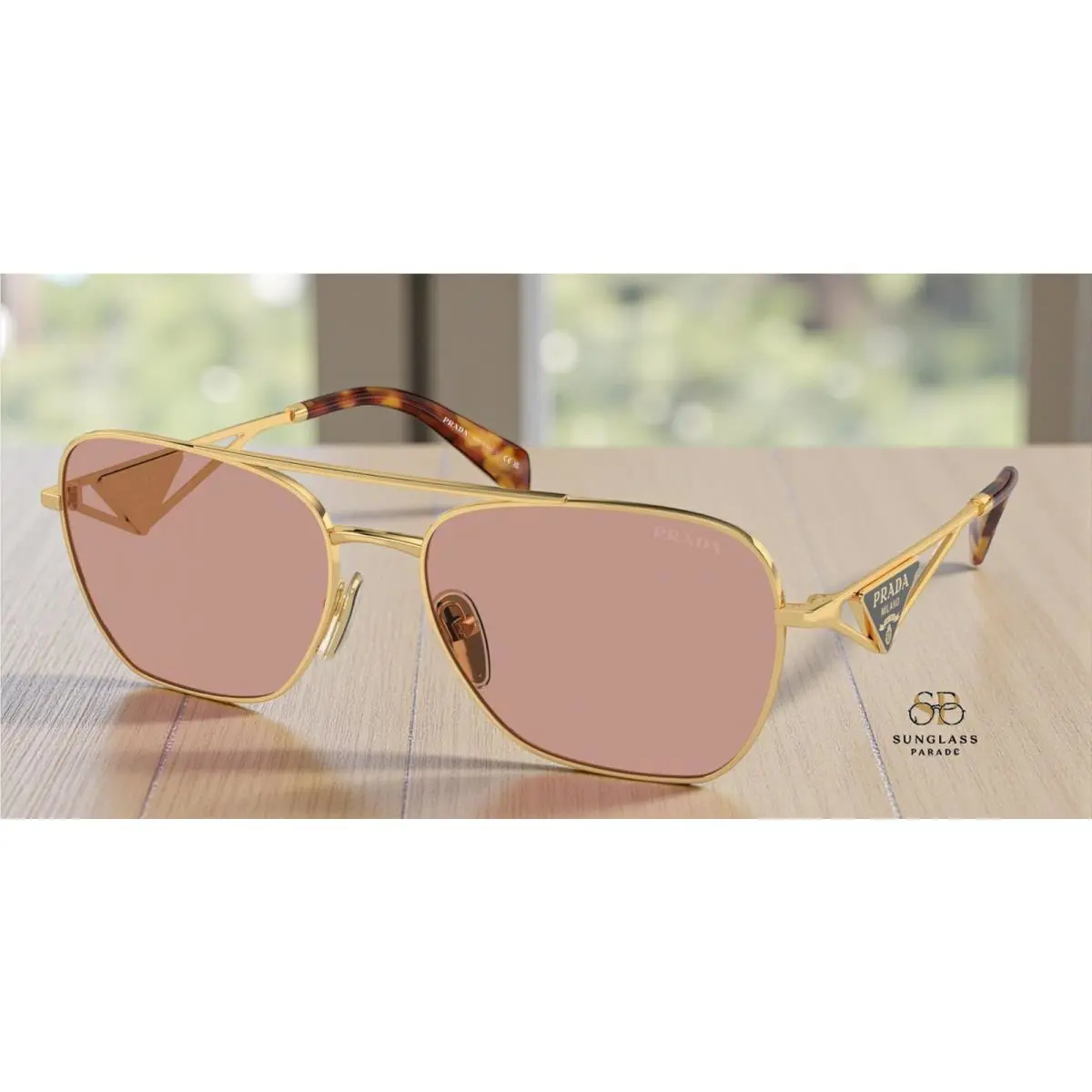 Prada PR A50S 5AK08M Gold Dark Violet 59 mm Women`s Sunglasses