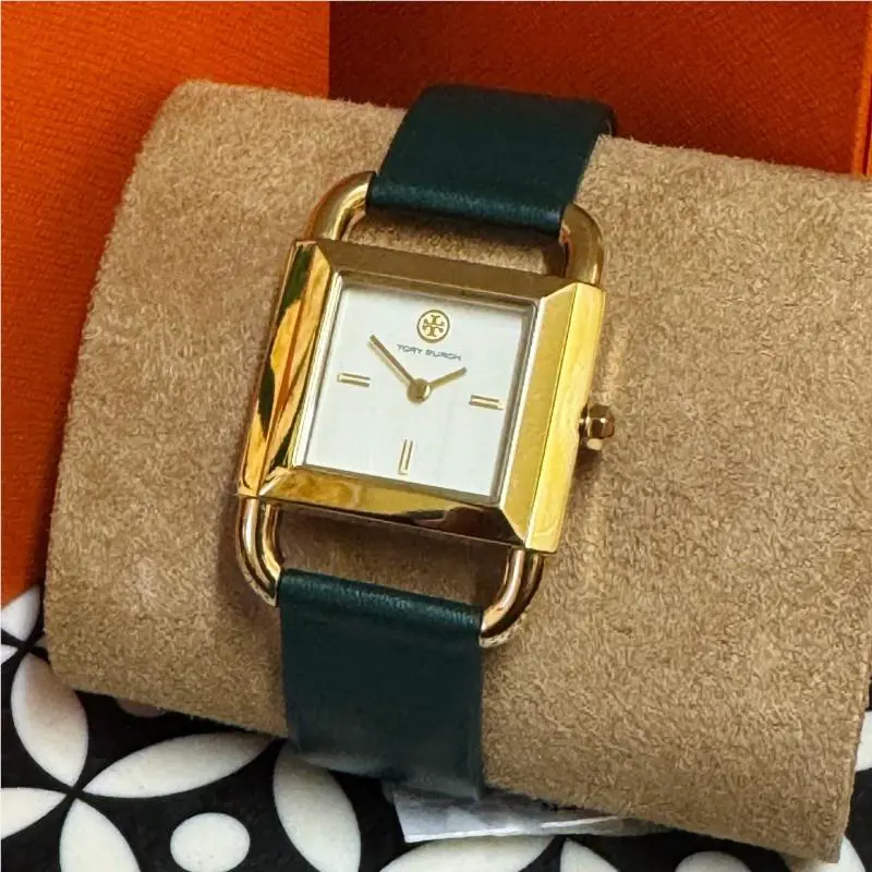 Tory Burch Phipps Valley Forge Green Leather Strap Watch TBW7203