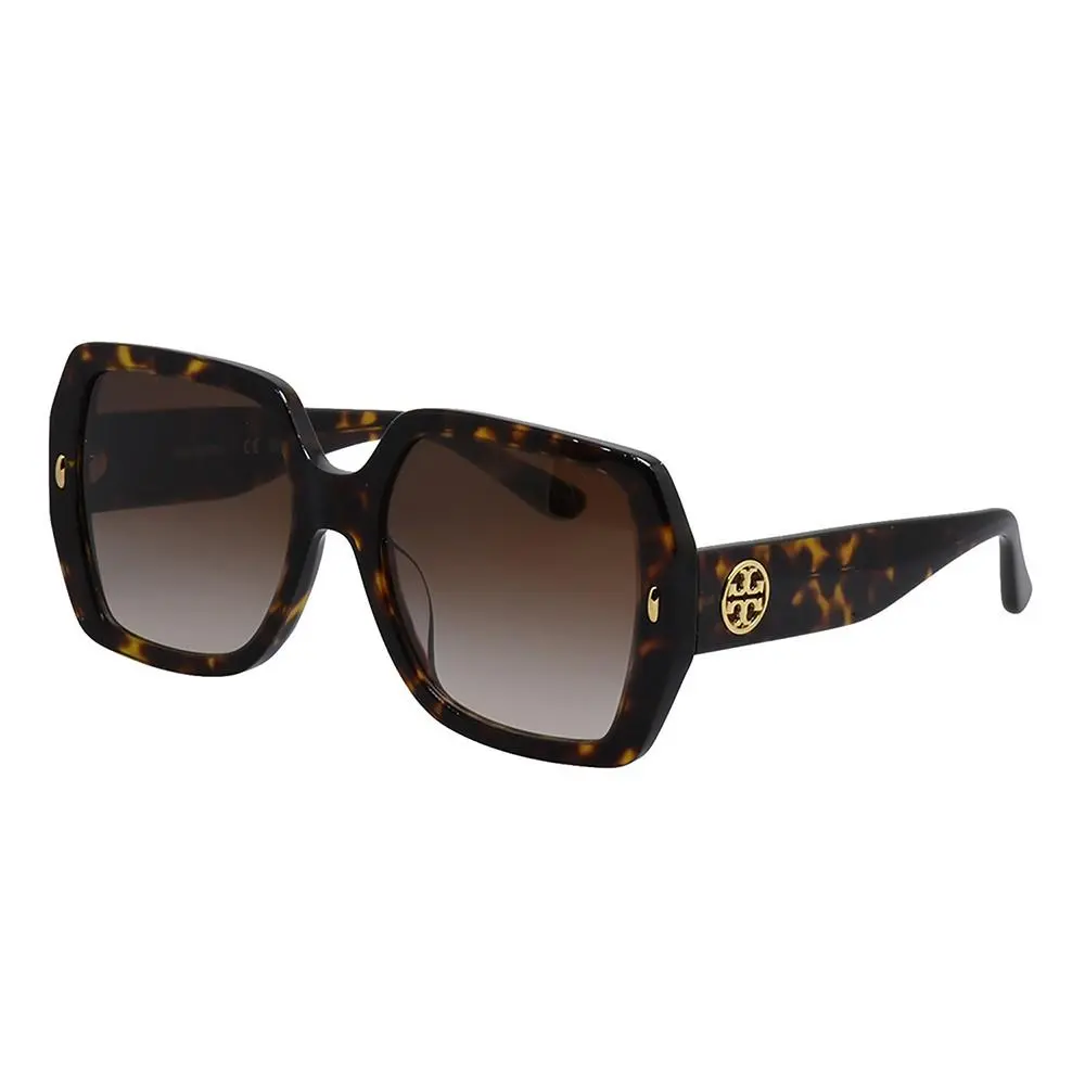 Tory Burch TY 7191U 172813 Dark Tortoise Plastic Sunglasses Brown Gradient Lens