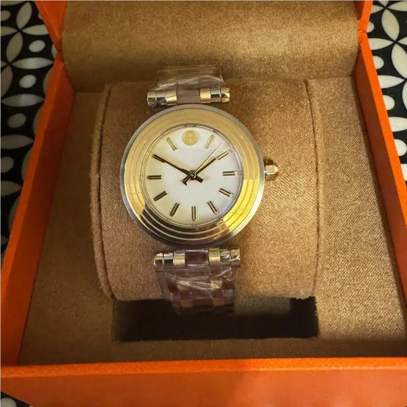Tory Burch Classic T Two Tone Gold Silver Tone Watch TBW9014