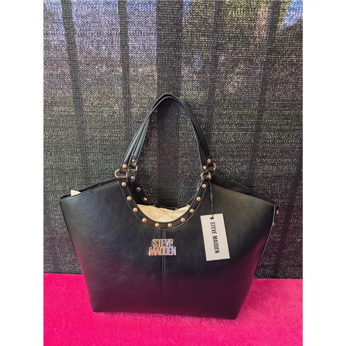 Steve Madden Banesley Studded Women`s Tote Bag Handbag Shoulder Bag