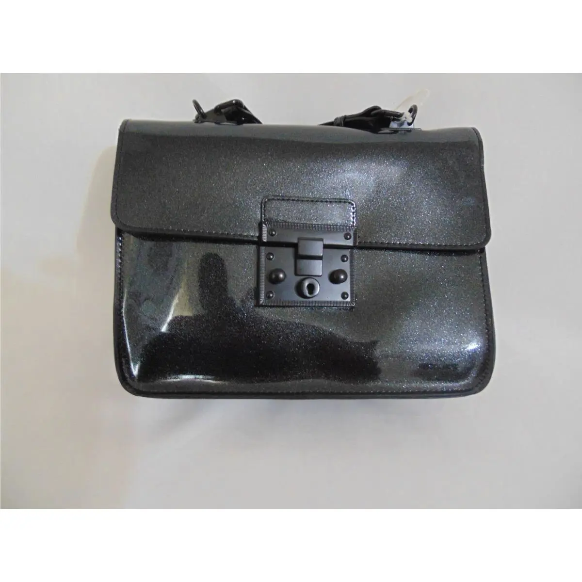 Steve Madden Lincoln Push Lock Black Satchel AP704