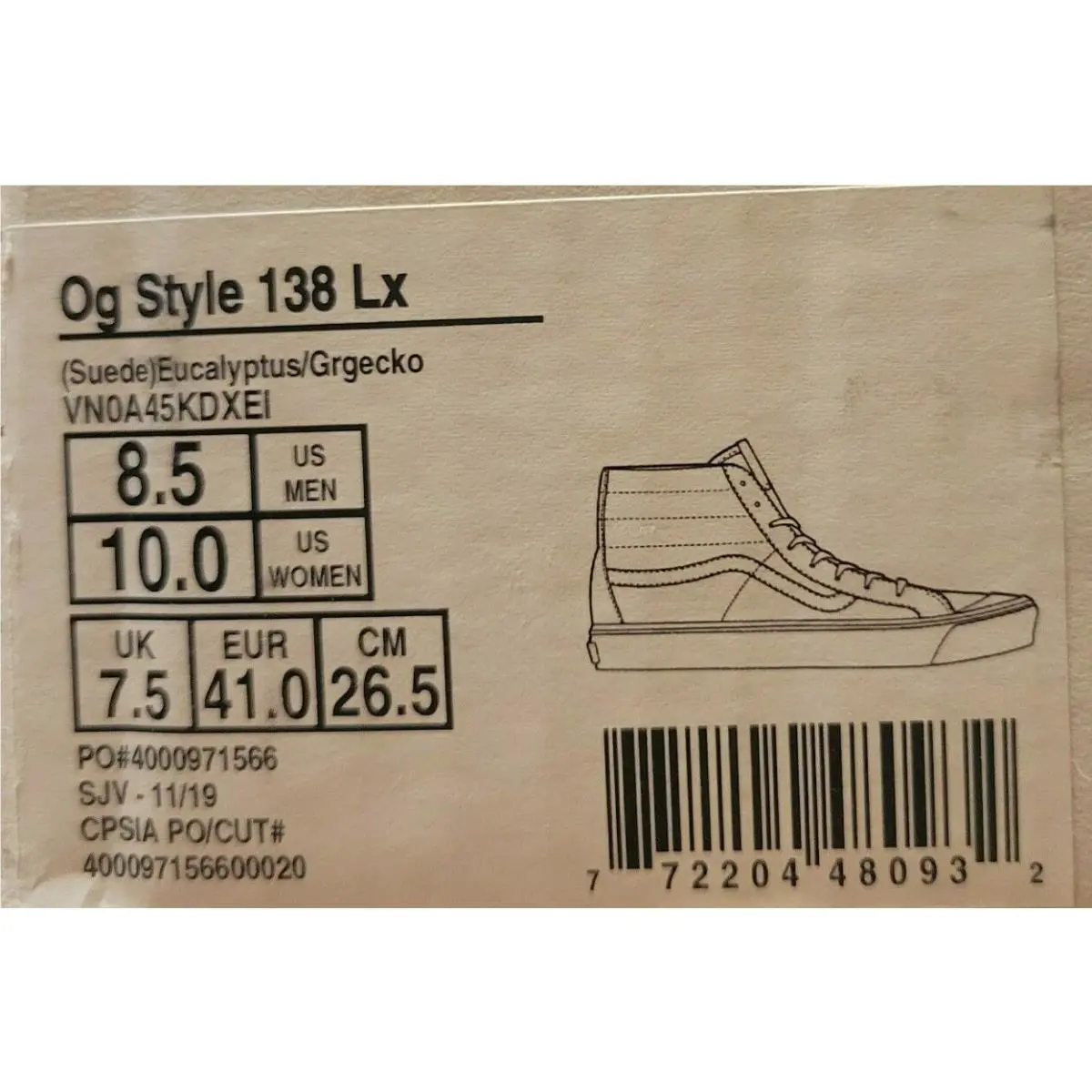 Vans shoes - 138 LX - Eucalypt 6