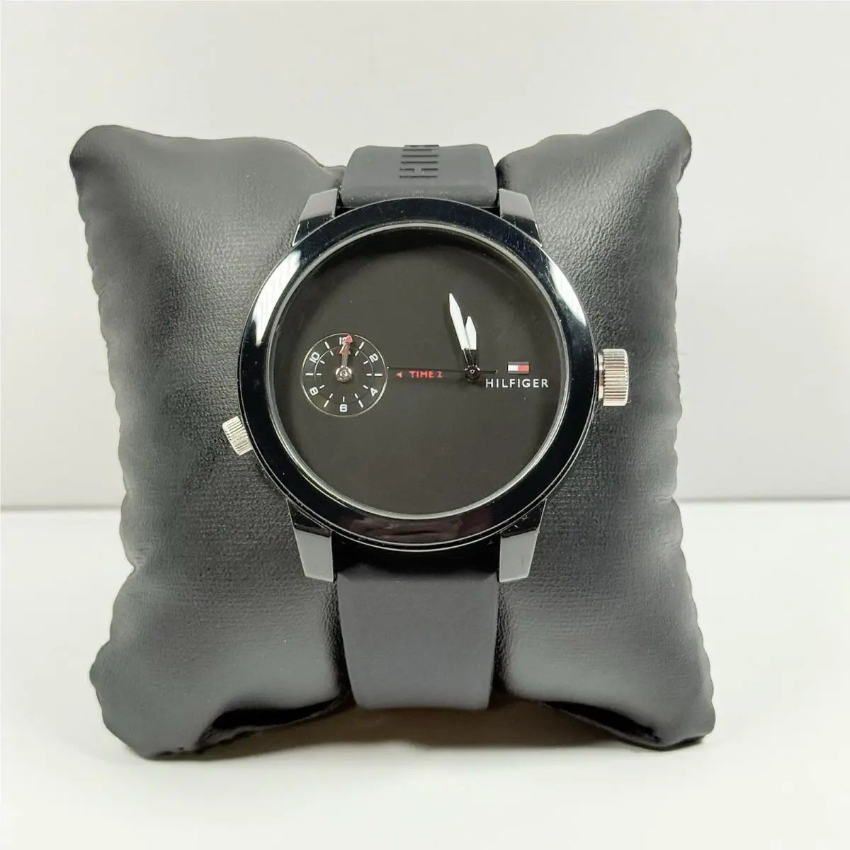 Tommy Hilfiger Denim Black Dial Silicone Band Men’s Watch 1791326