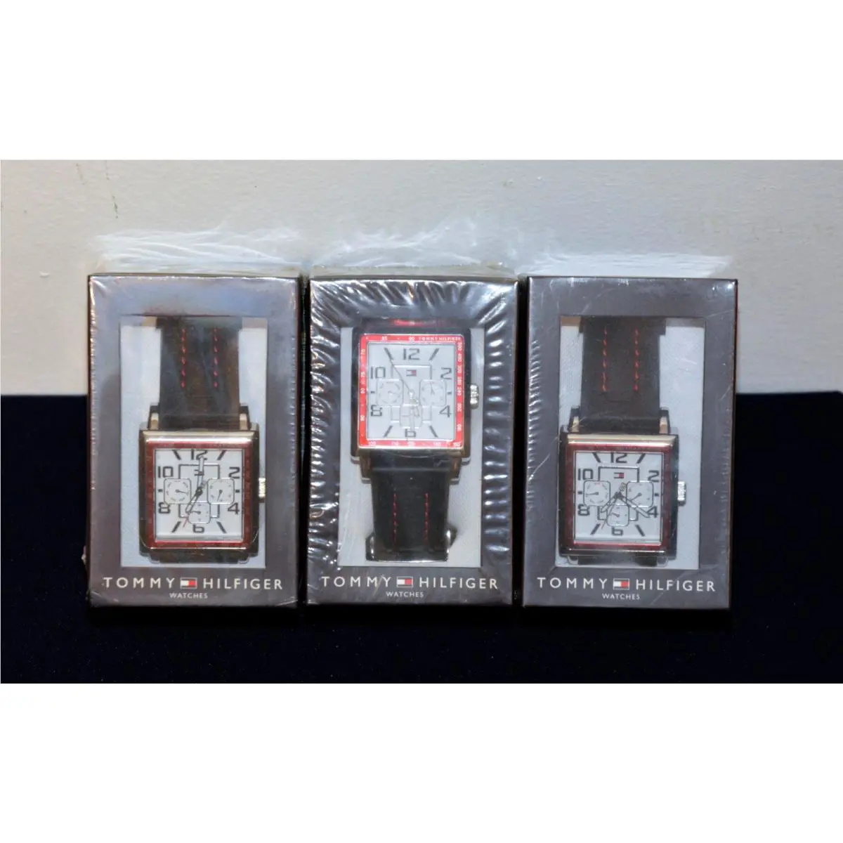 Lot OF 3 Tommy Hilfiger Square Face Black Watch
