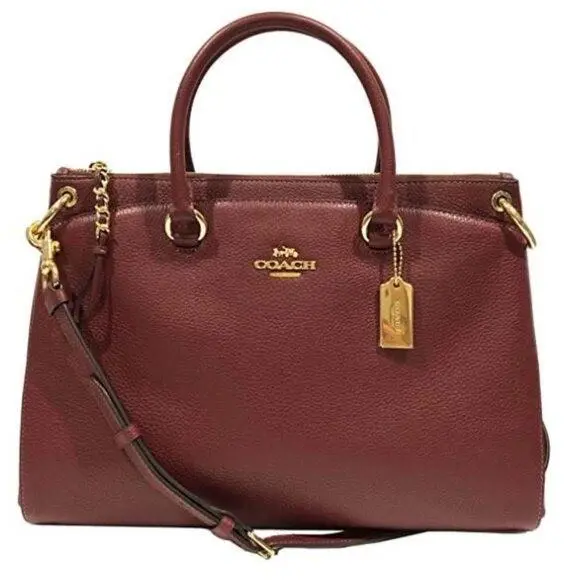 Coach F77884 Pebbled Leather Mia Satchel Im/wine
