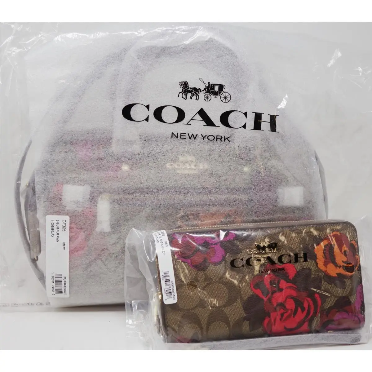 Coach Signature Rowan Rose Floral Satchel Crossbody Bag Handbag Wallet CF325
