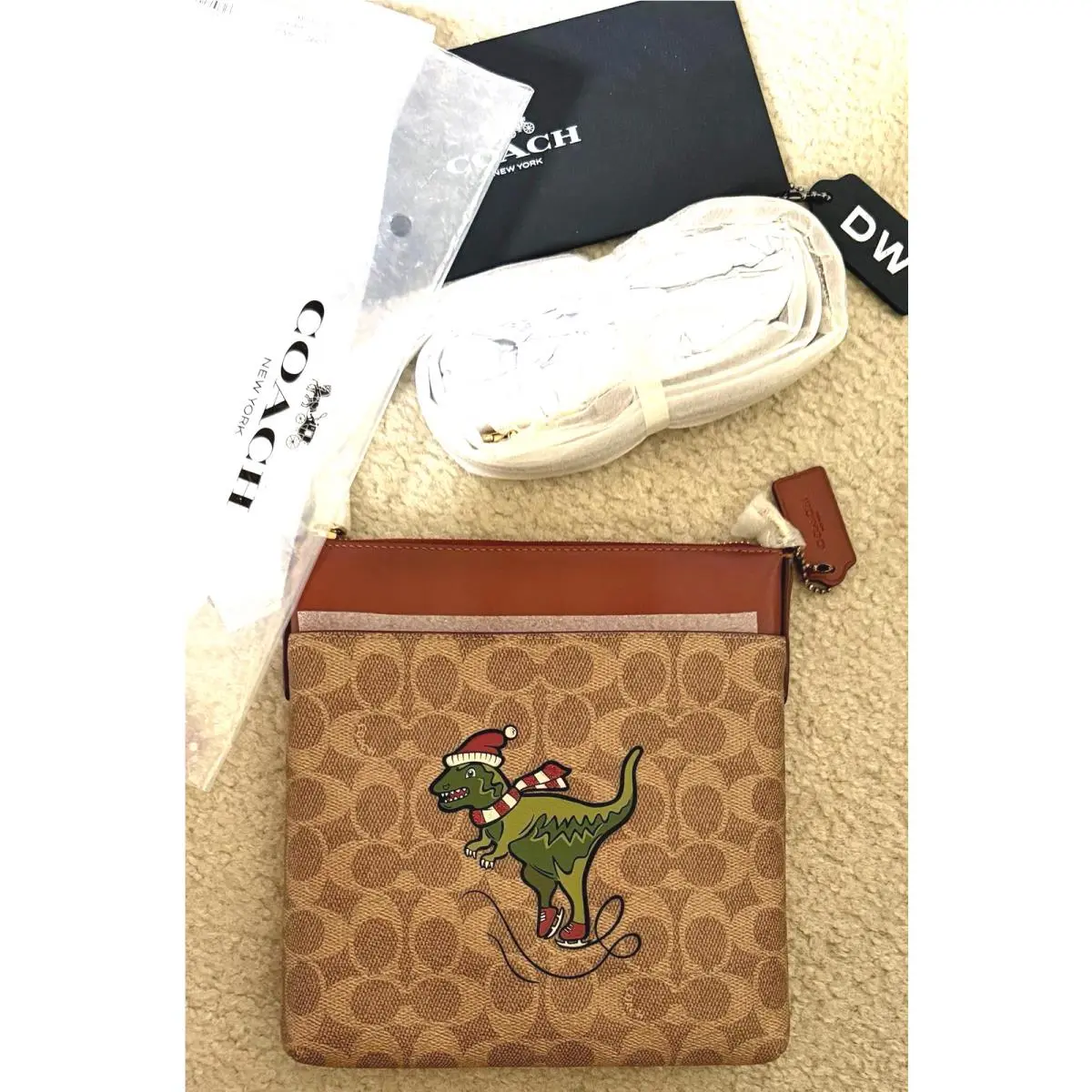 Rexy Signature Kitt Messenger Crossbody Bag Tan/rust C0582 by Coach