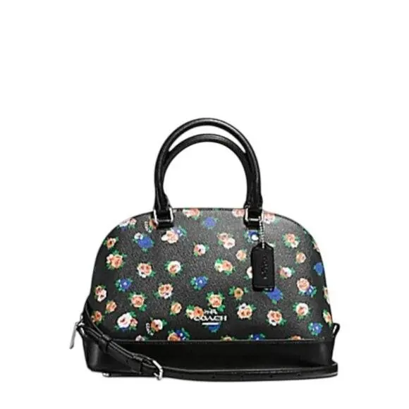 Coach F57624 Mini Sierra Satchel in Tea Rose Sv/ Black Multi