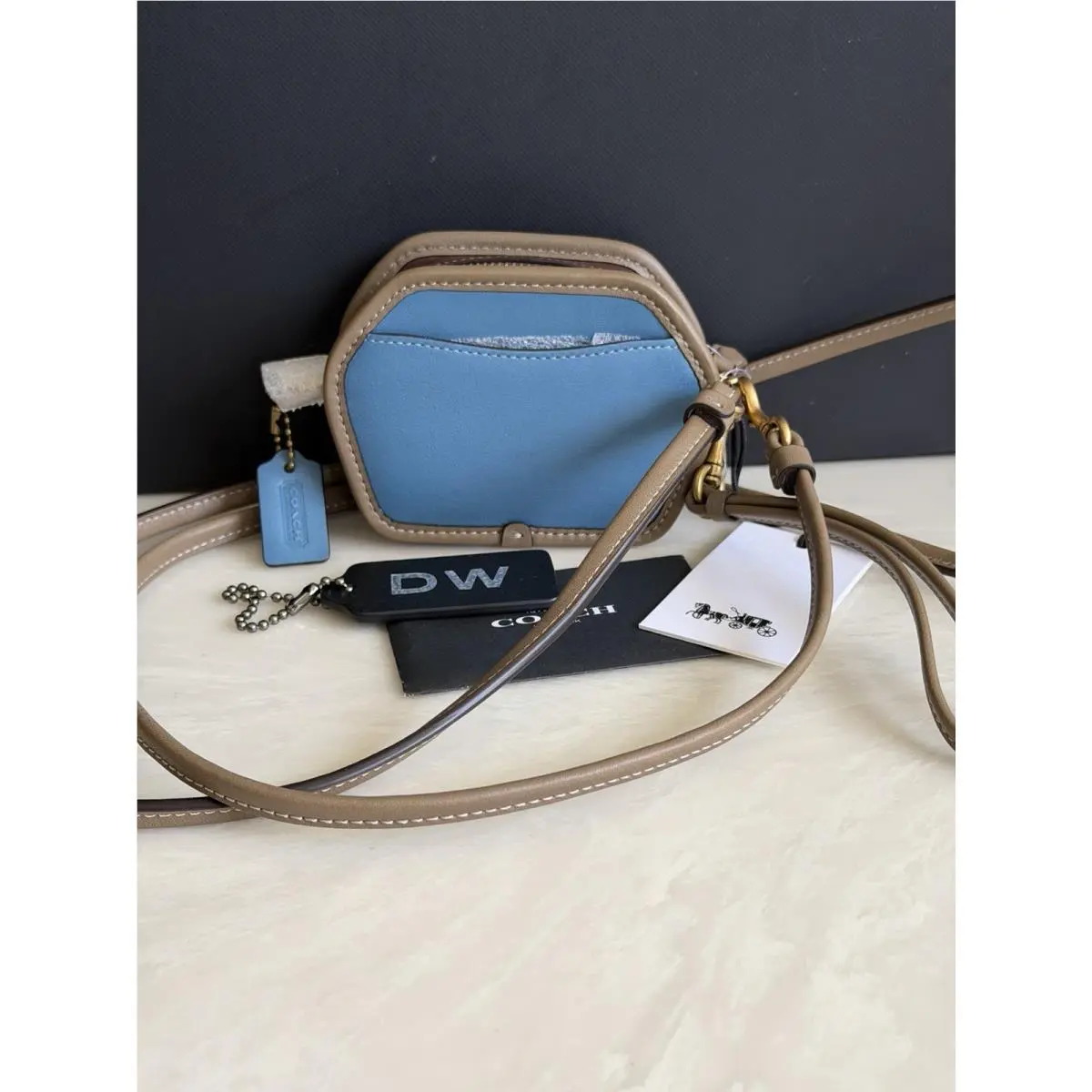 Coach Originals Pacific Blue/multi Colorblock Geometric Coin Case 306