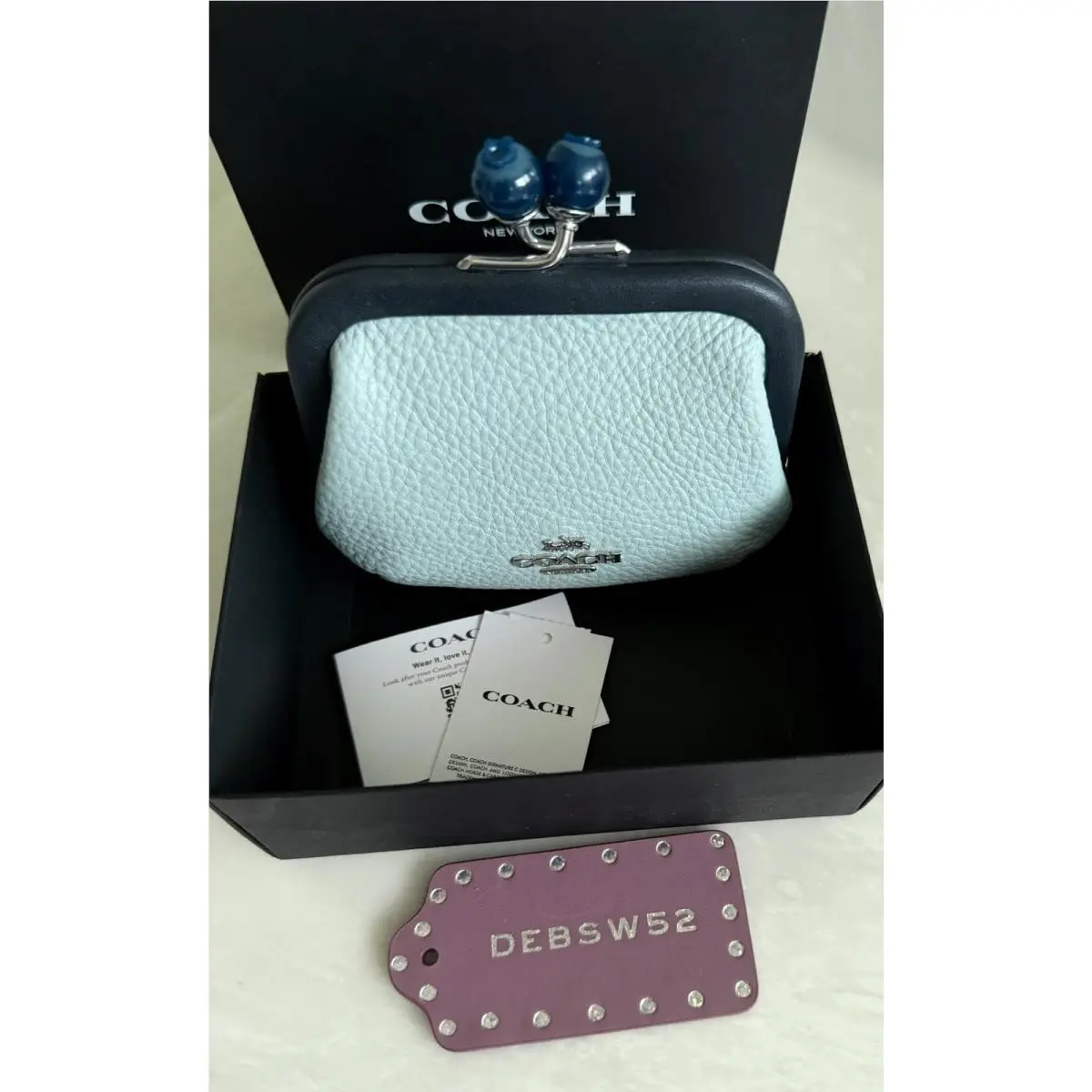 Coach Teal Colorblock Nora Frame Kisslock Coin Purse C8334 B8334