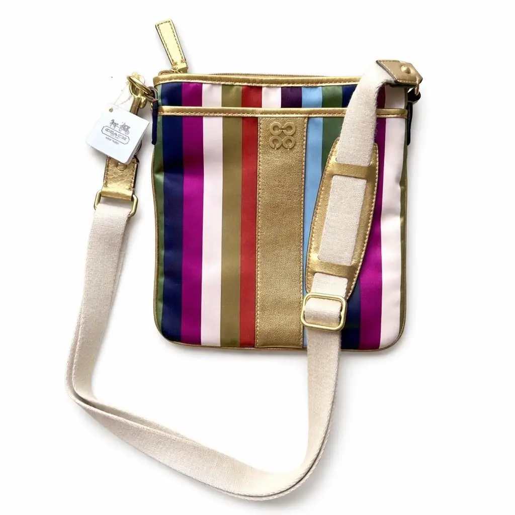 Coach 46801 Multicolor Legacy Stripe Swing Crossbody Bag