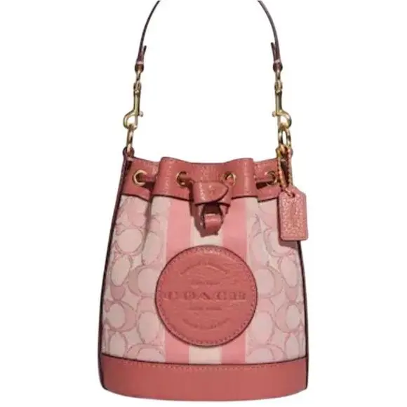 Coach C8322 Jacquard Mini Dempsey Bucket Bag Purse Im/taffy