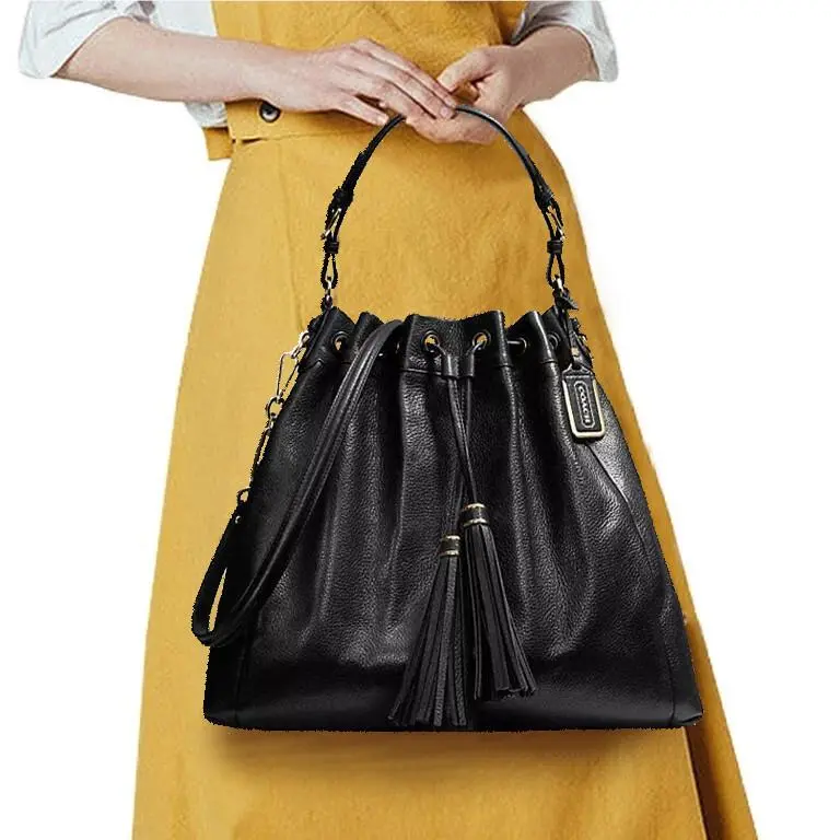 Coach Madison Pinnacle Leather Drawstring Large Shoulder Bag