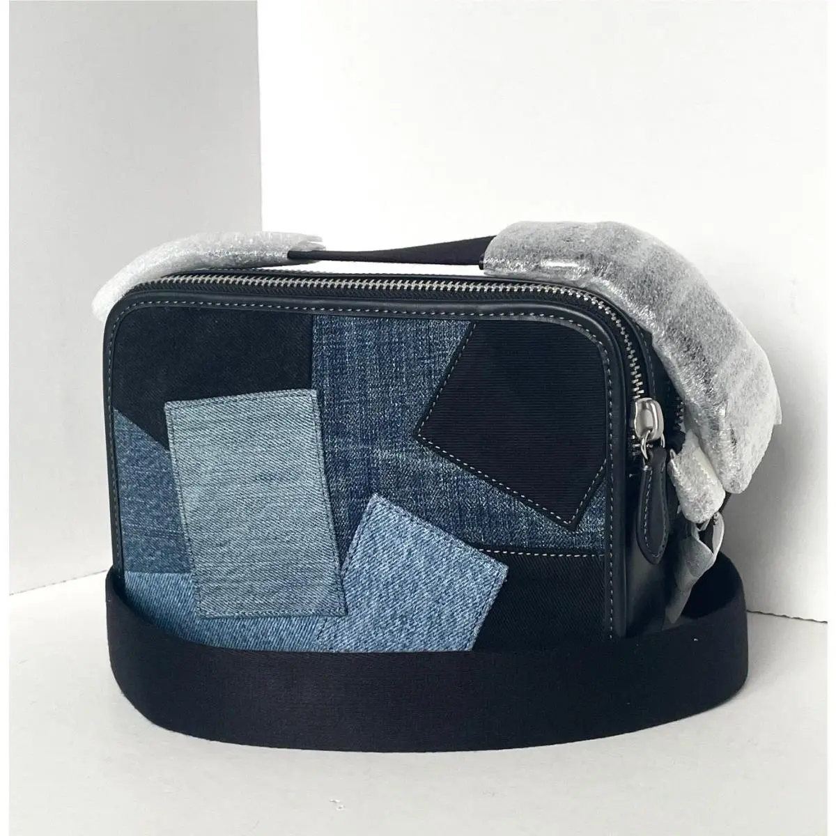Coach Charter Crossbody 24 CAJ95 Blue Denim Patchwork Leather Shoulder