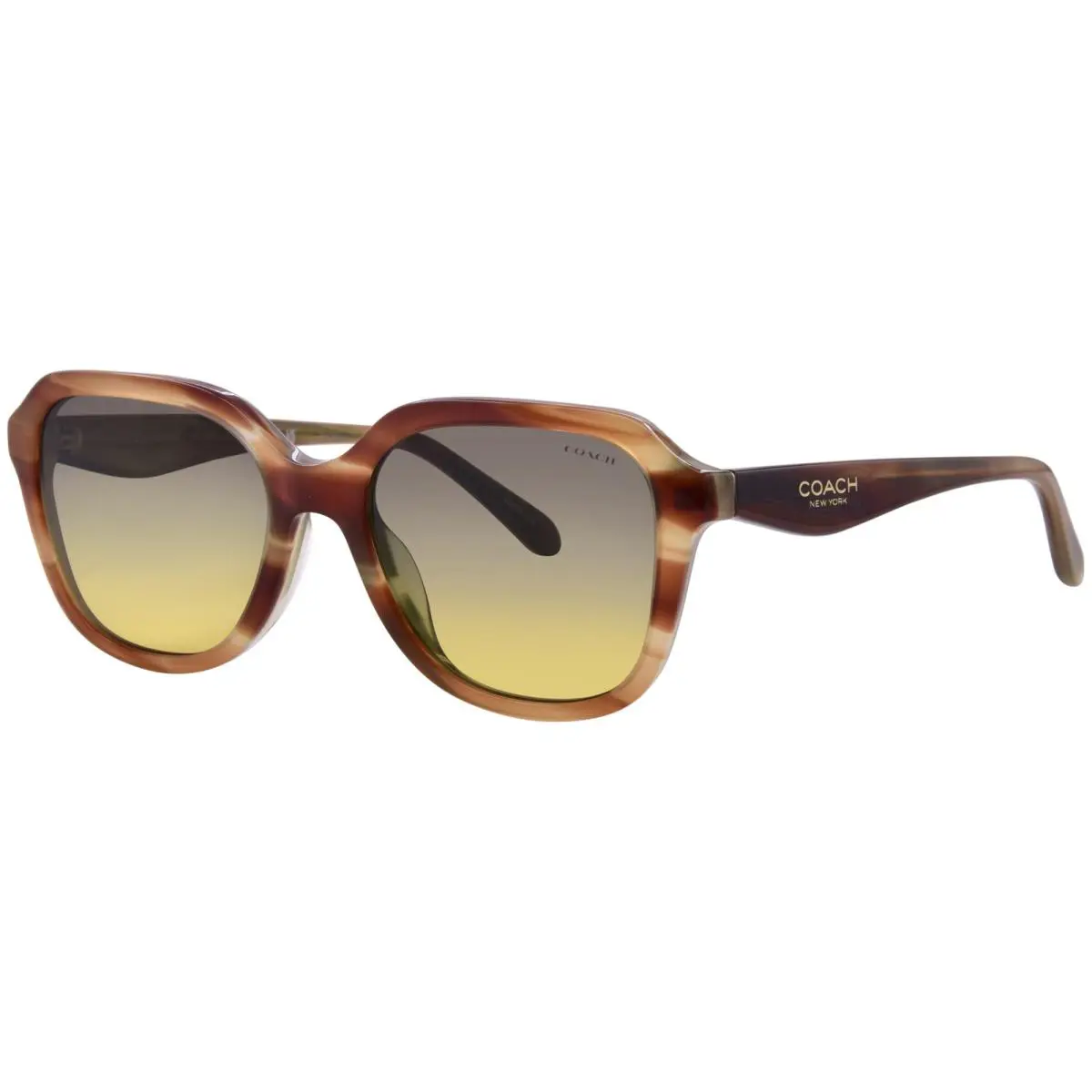 Coach CBY87 HC8437U 5898L0 Sunglasses Women`s Striated/green/grey Gradient 53mm