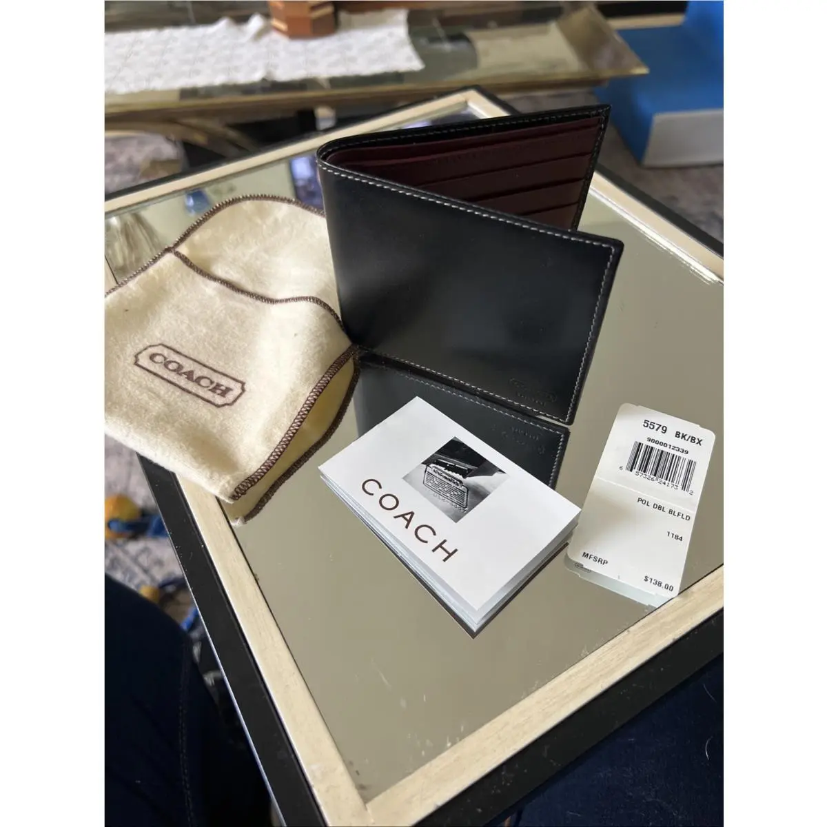 Coach Mens Leather Wallet with Dust Bag and Tag