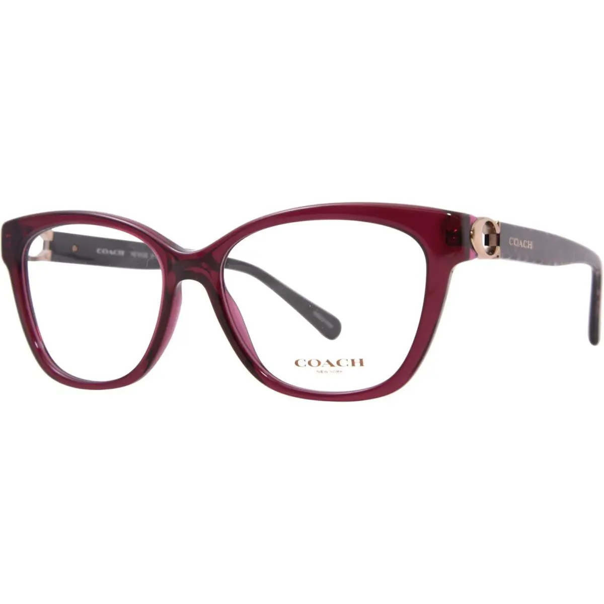 Coach HC6120 5604 Eyeglasses Women`s Transparent Ruby Full Rim Cat Eye 54mm